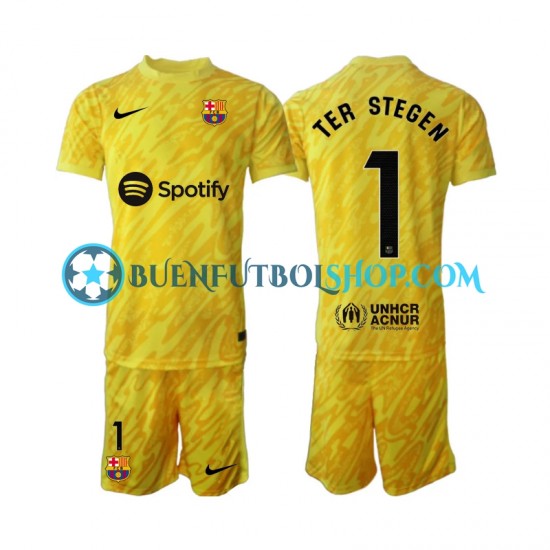 Camiseta de Fútbol FC Barcelona Portero Ter Stegen 1 2024-2025 Segunda Equipación Manga Corta Niño