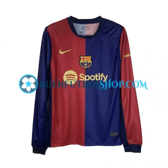 Camiseta de Fútbol FC Barcelona 2024-2025 Primera Equipación Manga Larga Hombre