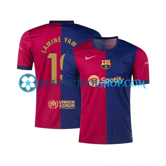 Camiseta de Fútbol FC Barcelona Lamine Yamal 19 2024-2025 Primera Equipación Manga Corta Hombre