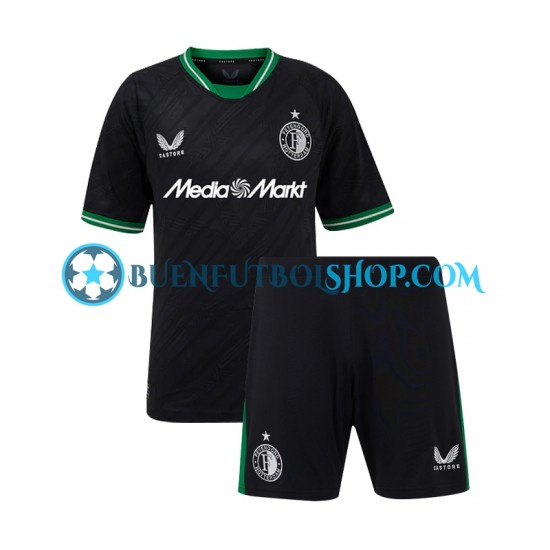 Camiseta de Fútbol Feyenoord Rotterdam 2024-2025 Segunda Equipación Manga Corta Niño