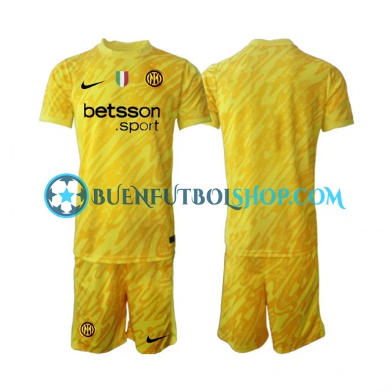 Camiseta de Fútbol Inter Milan Portero 2024-2025 Segunda Equipación Manga Corta Niño