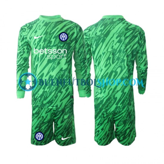 Camiseta de Fútbol Inter Milan Portero 2024-2025 Primera Equipación Manga Larga Niño