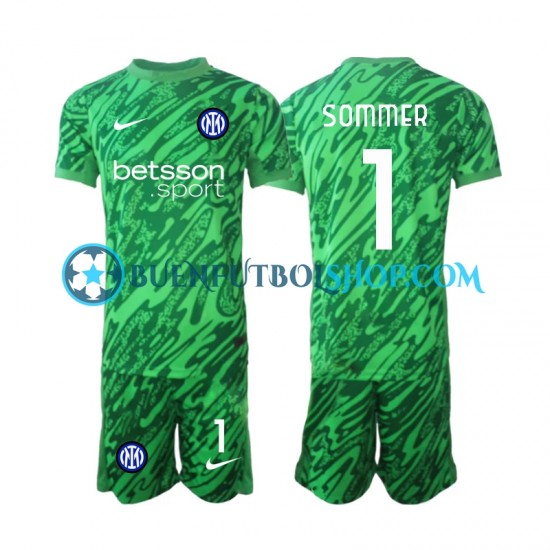 Camiseta de Fútbol Inter Milan Portero Yann Sommer 1 2024-2025 Primera Equipación Manga Corta Niño