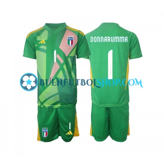 Camiseta de Fútbol Italia Portero Donnarumma 1 Euro 2024 Segunda Equipación Manga Corta Niño