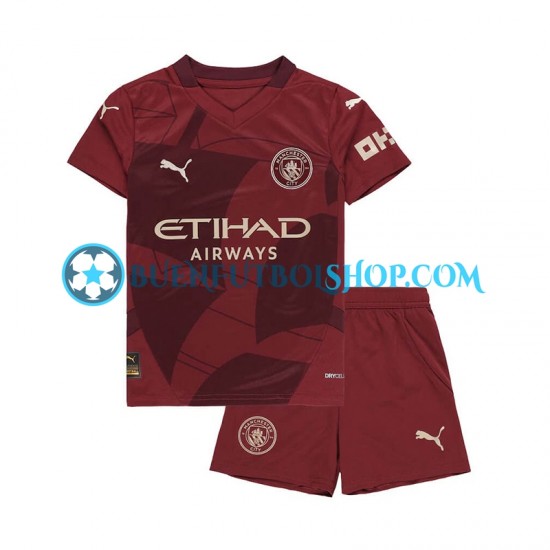 Camiseta de Fútbol Manchester City 2024-2025 Tercera Equipación Manga Corta Niño