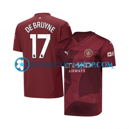 Camiseta de Fútbol Manchester City DE BRUYNE 17 2024-2025 Tercera Equipación Manga Corta Hombre