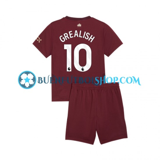 Camiseta de Fútbol Manchester City Jack Grealish 10 2024-2025 Tercera Equipación Manga Corta Niño