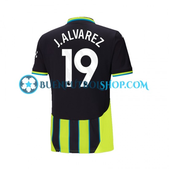 Camiseta de Fútbol Manchester City Julian Alvarez 19 2024-2025 Segunda Equipación Manga Corta Hombre