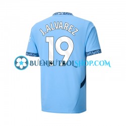 Camiseta de Fútbol Manchester City Julian Alvarez 19 2024-2025 Primera Equipación Manga Corta Hombre