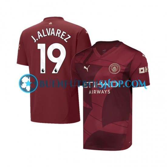 Camiseta de Fútbol Manchester City Julian Alvarez 19 2024-2025 Tercera Equipación Manga Corta Hombre