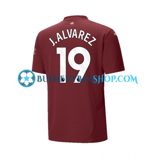 Camiseta de Fútbol Manchester City Julian Alvarez 19 2024-2025 Tercera Equipación Manga Corta Hombre