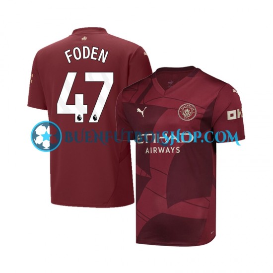 Camiseta de Fútbol Manchester City Phil Foden 47 2024-2025 Tercera Equipación Manga Corta Hombre