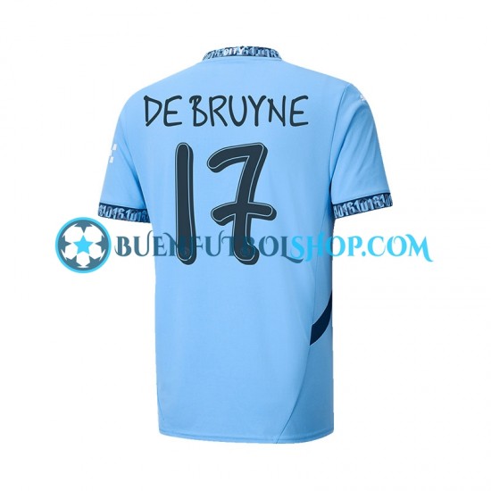 Camiseta de Fútbol Manchester City UCL Font DE BRUYNE 17 2024-2025 Primera Equipación Manga Corta Hombre