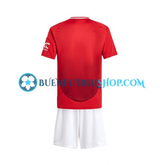 Camiseta de Fútbol Manchester United 2024-2025 Primera Equipación Rojo Manga Corta Niño