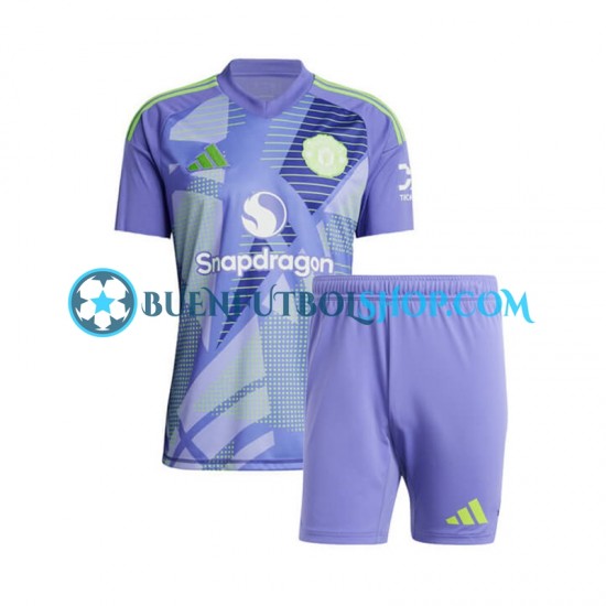 Camiseta de Fútbol Manchester United Portero 2024-2025 Primera Equipación Manga Corta Niño