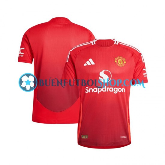 Camiseta de Fútbol Manchester United 2024-2025 Primera Equipación Rojo Manga Corta Hombre