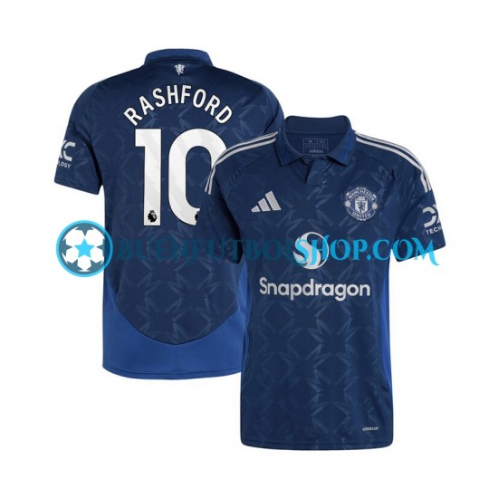 Camiseta de Fútbol Manchester United Marcus Rashford 10 2024-2025 Segunda Equipación Manga Corta Hombre