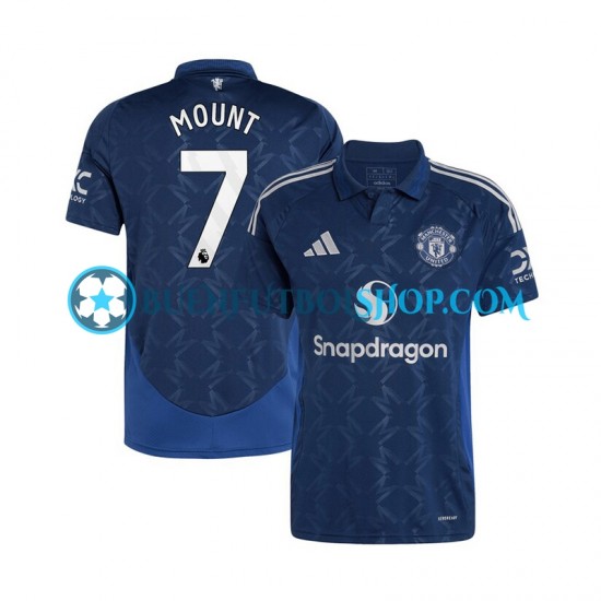 Camiseta de Fútbol Manchester United Mason Mount 7 2024-2025 Segunda Equipación Manga Corta Hombre