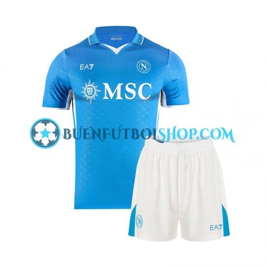 Camiseta de Fútbol Napoli 2024-2025 Primera Equipación Manga Corta Niño