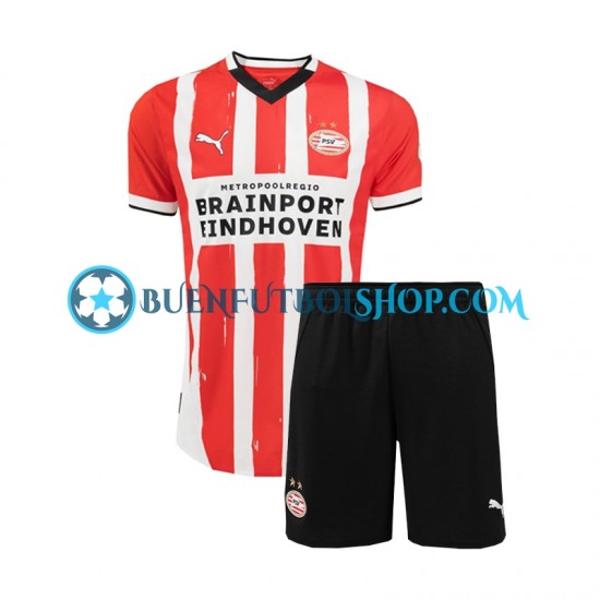 Camiseta de Fútbol PSV Eindhoven 2024-2025 Primera Equipación Manga Corta Niño