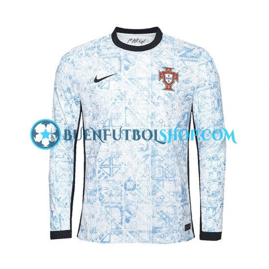 Camiseta de Fútbol Portugal Euro 2024 Segunda Equipación Manga Larga Hombre