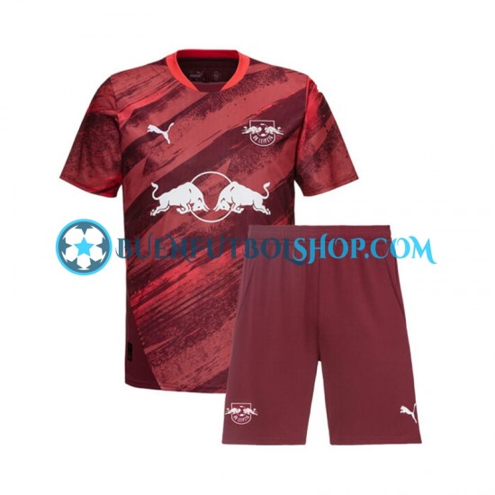 Camiseta de Fútbol RB Leipzig 2024-2025 Segunda Equipación Manga Corta Niño