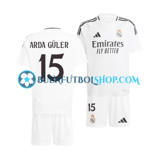 Camiseta de Fútbol Real Madrid Arda Guler 15 2024-2025 Primera Equipación Manga Corta Niño