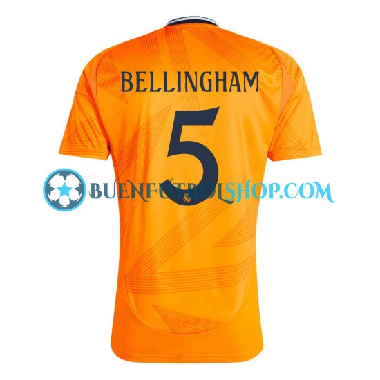 Camiseta de Fútbol Real Madrid BELLINGHAM 5 2024-2025 Segunda Equipación Manga Corta Hombre