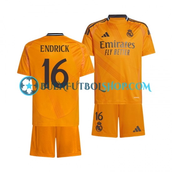 Camiseta de Fútbol Real Madrid ENDRICK 16 2024-2025 Segunda Equipación Manga Corta Niño