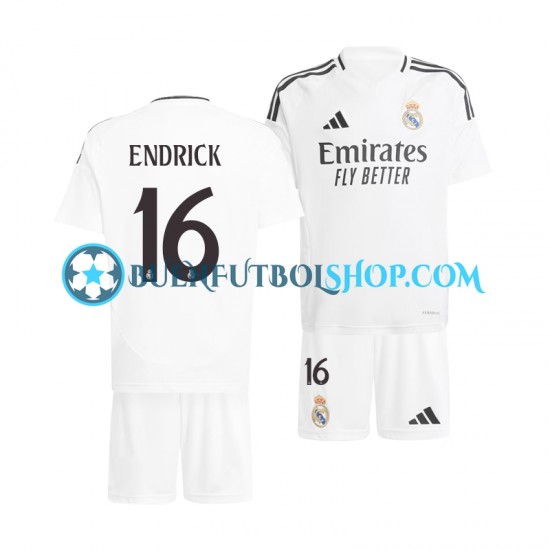 Camiseta de Fútbol Real Madrid ENDRICK 16 2024-2025 Primera Equipación Manga Corta Niño