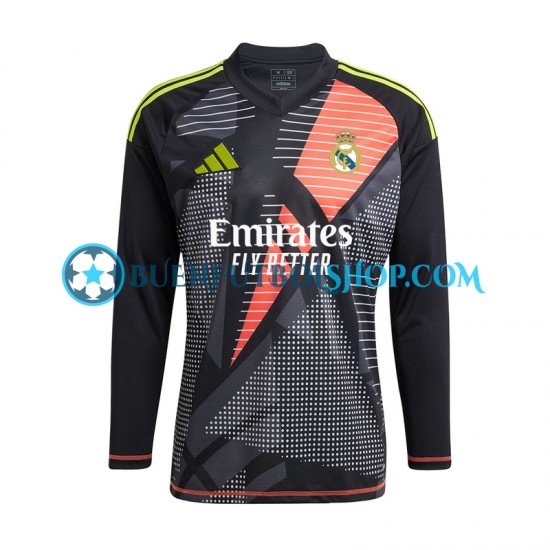 Camiseta de Fútbol Real Madrid Portero 2024-2025 Segunda Equipación Manga Larga Hombre