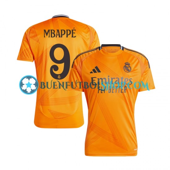 Camiseta de Fútbol Real Madrid Mbappe 9 2024-2025 Segunda Equipación Manga Corta Hombre