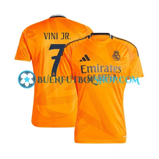 Camiseta de Fútbol Real Madrid VINI JR 7 2024-2025 Segunda Equipación Manga Corta Hombre