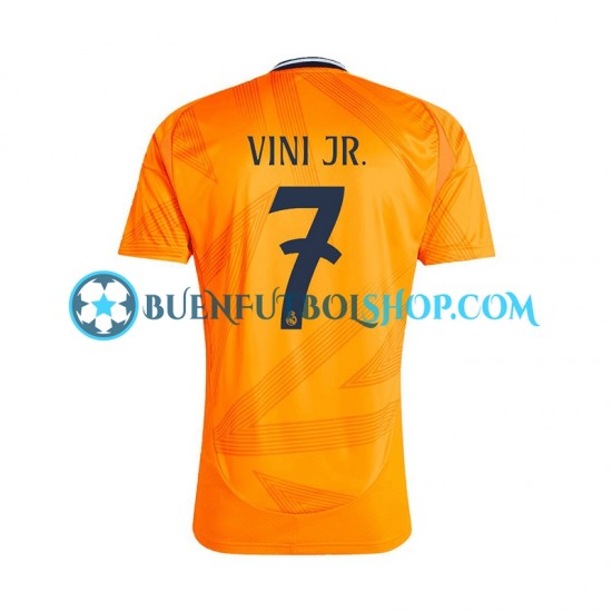 Camiseta de Fútbol Real Madrid VINI JR 7 2024-2025 Segunda Equipación Manga Corta Hombre