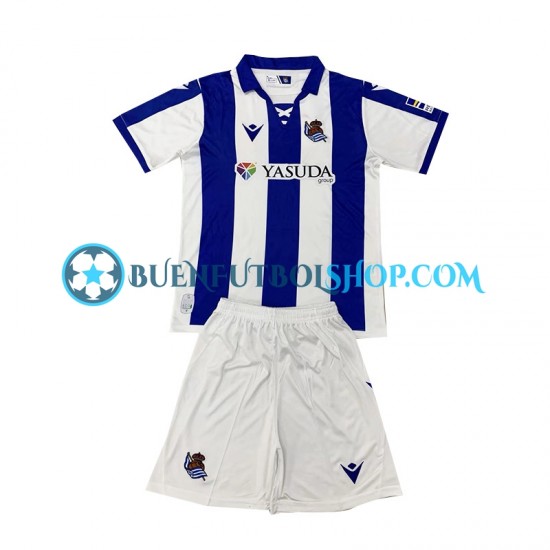 Camiseta de Fútbol Real Sociedad 2024-2025 Primera Equipación Manga Corta Niño