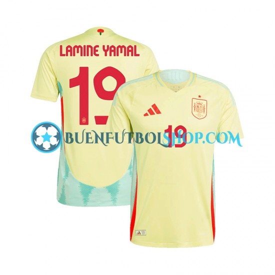 Camiseta de Fútbol España LAMINE YAMAL 19 Euro 2024 Segunda Equipación Manga Corta Hombre