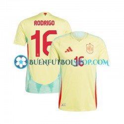 Camiseta de Fútbol España RODRIGO 16 Euro 2024 Segunda Equipación Manga Corta Hombre