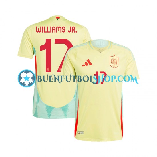 Camiseta de Fútbol España WILLIAMS JR 17 Euro 2024 Segunda Equipación Manga Corta Hombre