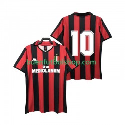 Camiseta de Fútbol AC Milan 10 Retro 1988 1989 Primera Equipación Manga Corta Hombre