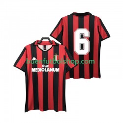 Camiseta de Fútbol AC Milan 6 Retro 1988 1989 Primera Equipación Manga Corta Hombre