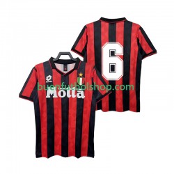 Camiseta de Fútbol AC Milan 6 Retro 1993 1994 Primera Equipación Manga Corta Hombre