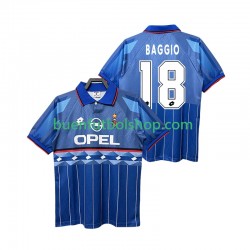 Camiseta de Fútbol AC Milan BAGGIO 18 Retro 1995 1996 Segunda Equipación Manga Corta Hombre