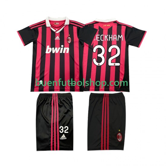 Camiseta de Fútbol AC Milan BECKHAM 32 Retro 2009 2010 Primera Equipación Manga Corta Niño Camiseta de Fútbol AC Milan BECKHAM 32 Retro 2009 2010 Primera Equipación Manga Corta Niño