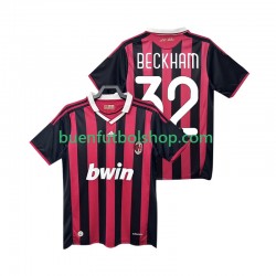 Camiseta de Fútbol AC Milan BECKHAM 32 Retro 2009 2010 Primera Equipación Manga Corta Hombre