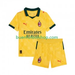Camiseta de Fútbol AC Milan 2025-2026 Tercera Equipación Manga Corta Niño
