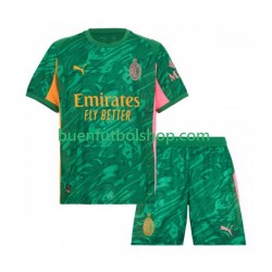 Camiseta de Fútbol AC Milan Portero 2025-2026 Segunda Equipación Manga Corta Niño