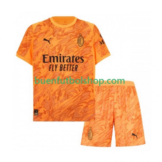 Camiseta de Fútbol AC Milan Portero 2025-2026 Tercera Equipación Manga Corta Niño