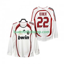 Camiseta de Fútbol AC Milan KAKA 22 Retro 2006 2007 Segunda Equipación Manga Larga Hombre