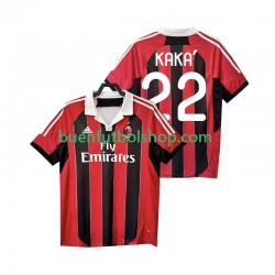 Camiseta de Fútbol AC Milan KAKA 22 Retro 2012 2013 Primera Equipación Manga Corta Hombre