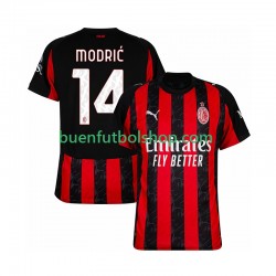 Camiseta de Fútbol AC Milan Luca Modric 14 2025-2026 Primera Equipación Manga Corta Hombre